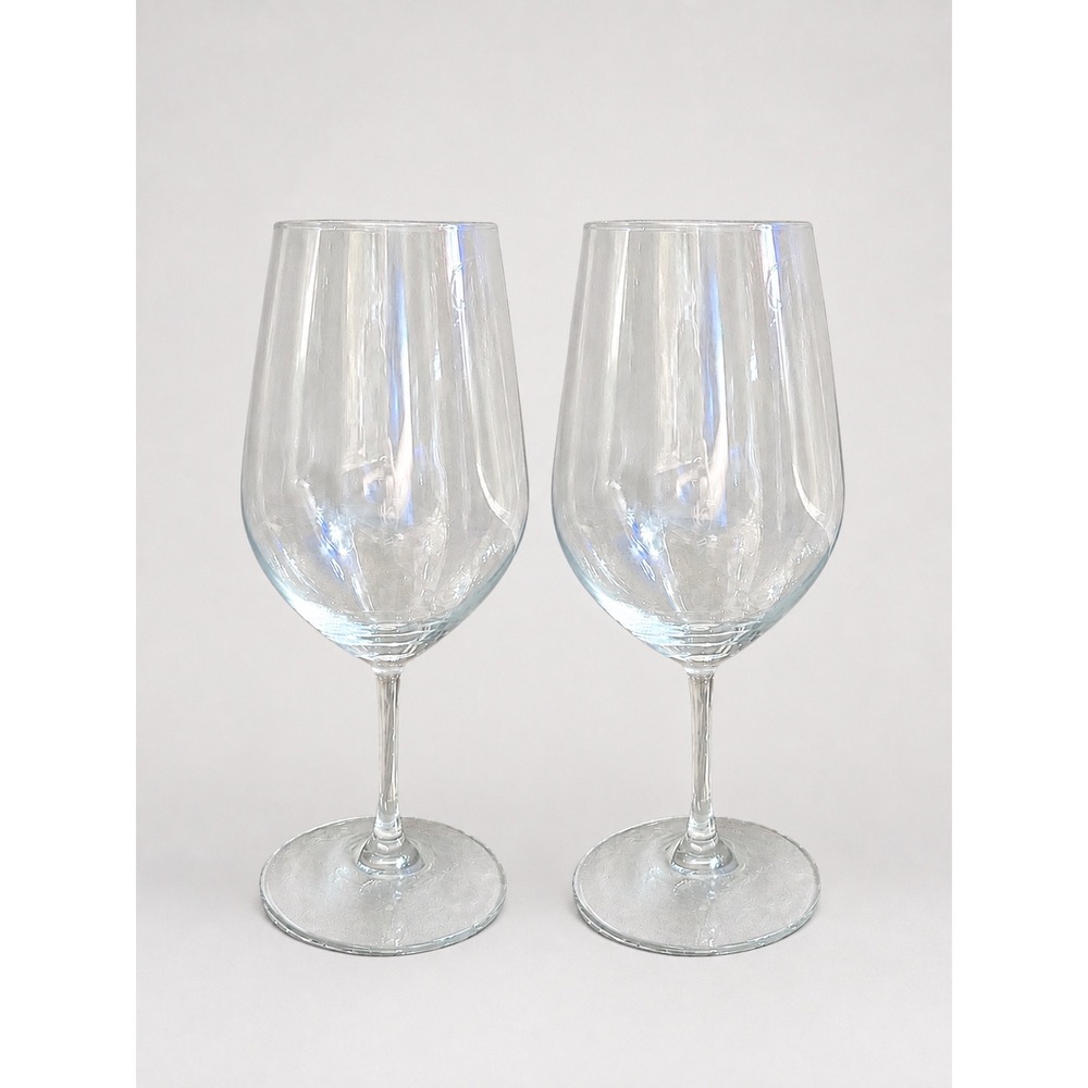Zwilling JA Henckels Wine Glasses Set of 2 Clear Glass Stemware Logo Etched Base